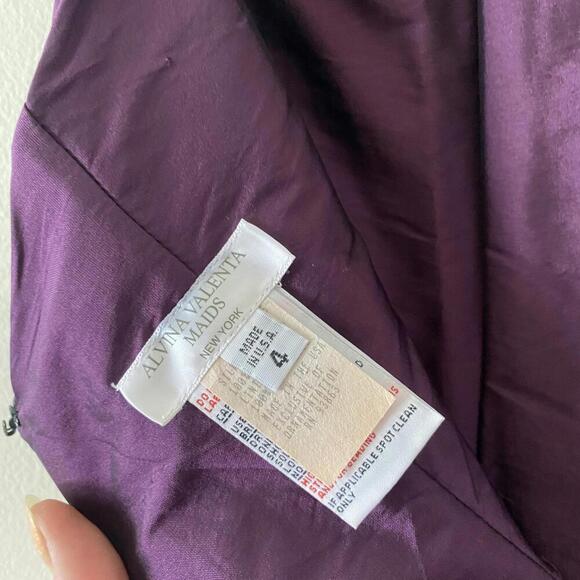 ALVINA VALENTA plum purple one shoulder maxi bridesmaids dress - Picture 5 of 5